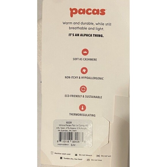NEW Pacas Women's Thermoregulating Soft As Butter Knee Hi Alpaca Socks Sz S/M - Picture 5 of 5